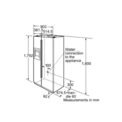 Kích thước của Tủ lạnh Side By Side Bosch KAN58A45