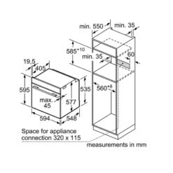 Kích thước Lò nướng Bosch HBG633BS1J