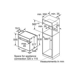 Lò nướng Bosch HNG6764S1A 3 Kích thước Lò nướng Bosch HNG6764S1A