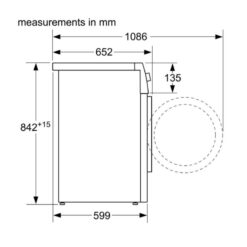 Kích thước máy sấy quần áo Bosch WTR85V00SG