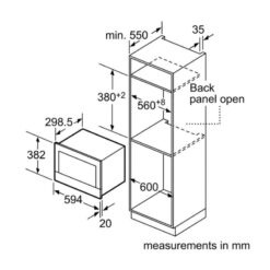 Kích thước của lò Bosch BFL634GB1B