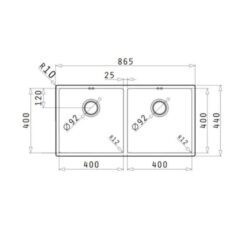 kích thước của Chậu rửa bát Bosch ASTRIS 2B