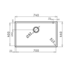 Chậu rửa bát Bosch Pyragranite Tetragon 1B 3 kích thước của Chậu rửa bát Bosch Pyragranite Tetragon 1B