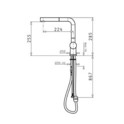 kích thước của Vòi rửa bát Bosch Aladia