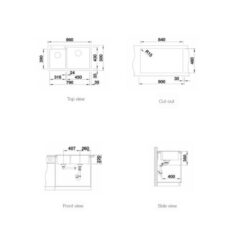 Kích thước chậu rửa bát Blanco PLEON 9 Rock