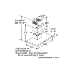 Kích thước Máy hút mùi Bosch DWB97IM50