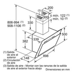 Kích thước Máy hút mùi Bosch DWK97JM60