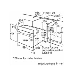 Kích thước Lò nướng Bosch HBF134BS0K