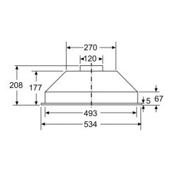 Kích thước máy hút mùi âm tủ DLN53AA70 Series 2