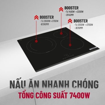 Tiện ích bếp từ Bosch 3 vùng nấu PIJ631BB5E lắp âm