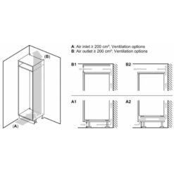 Kích thước tủ lạnh 2 cánh side by side 260 lít Bosch KIN86ADD0