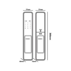 Kích thước khóa cửa vân tay Bosch EL600 EU Gold