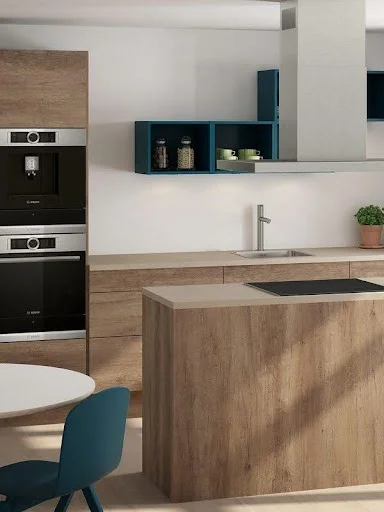 Tủ gỗ với đảo phù hợp